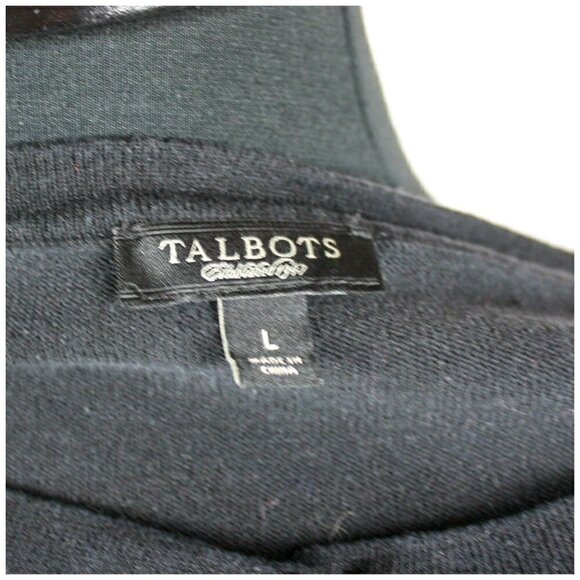 Talbots Black Cardigan Sweater Silk Ruffle… - Picture 6 of 6